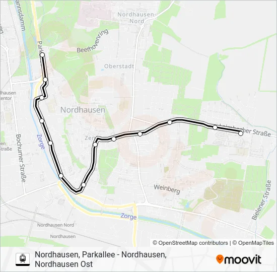 Трамвай 2: карта маршрута