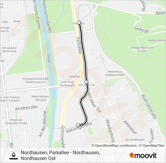 Трамвай 2: карта маршрута