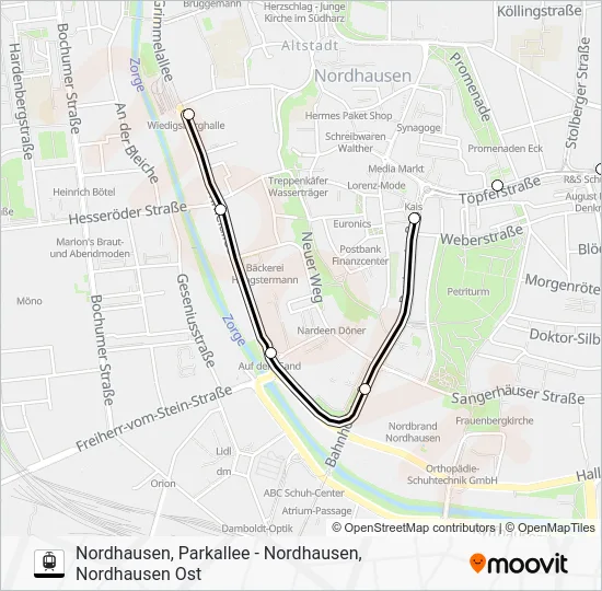 Трамвай 2: карта маршрута