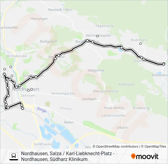 Автобус E: карта маршрута