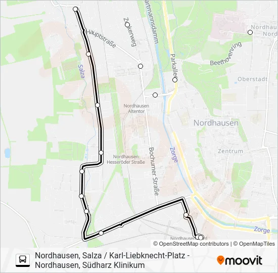 Автобус E: карта маршрута