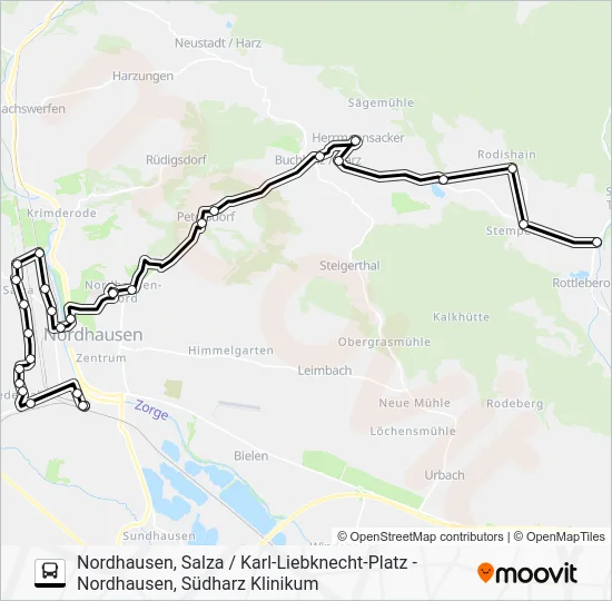 Автобус E: карта маршрута