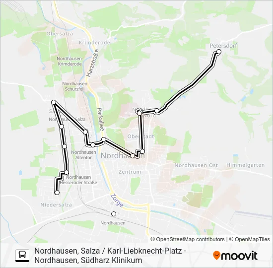 Автобус E: карта маршрута