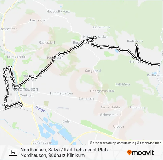 Автобус E: карта маршрута