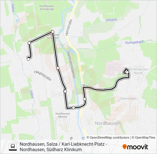 Автобус E: карта маршрута