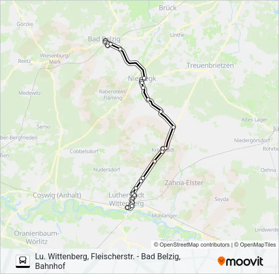 X2 Bus Line Map