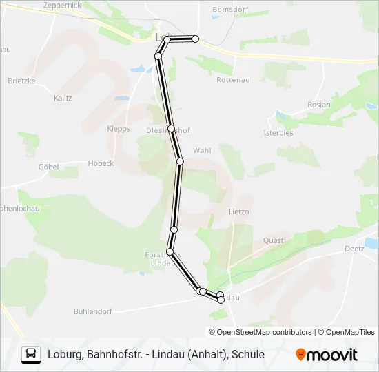 452 Bus Line Map