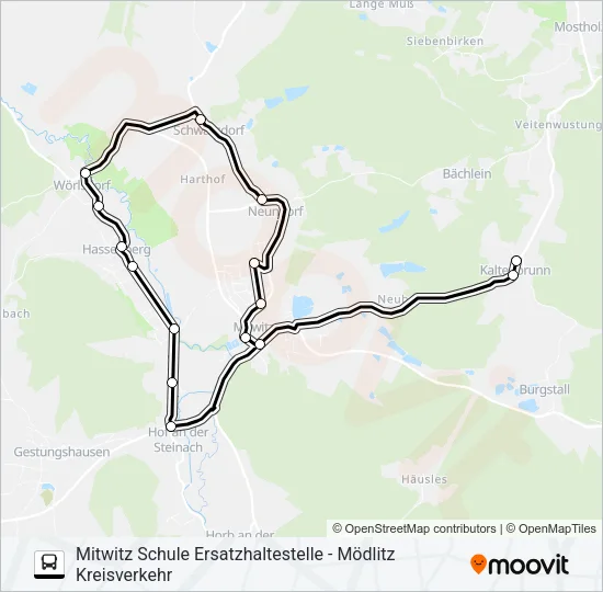 1641 Bus Line Map