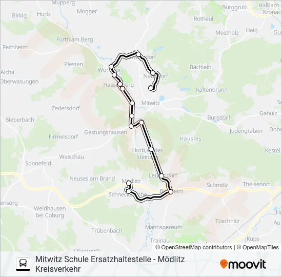1641 Bus Line Map