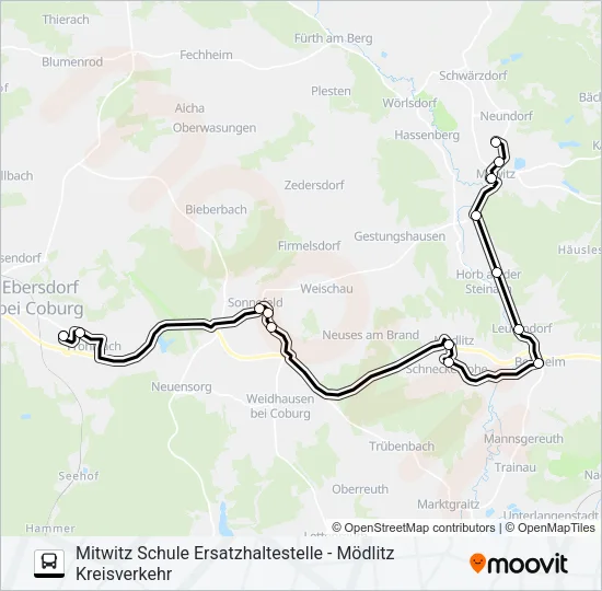 1641 Bus Line Map