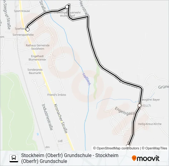 1653 Bus Line Map