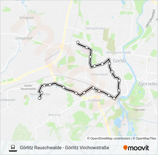 B Bus Line Map