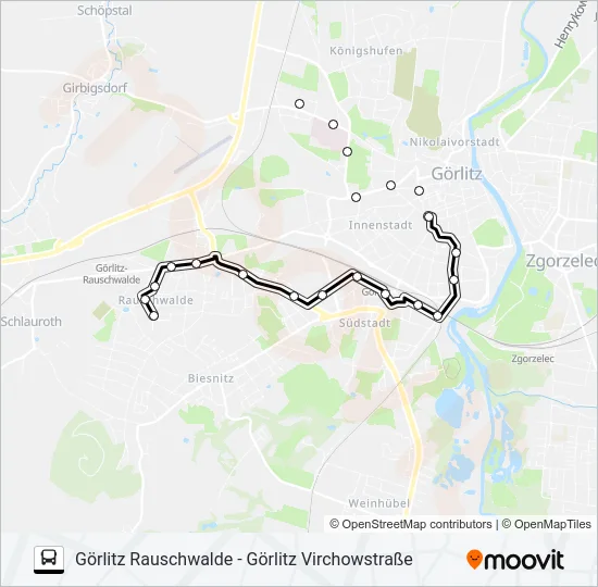 B Bus Line Map