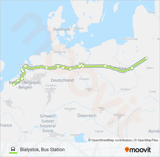 Автобус N1325: карта маршрута