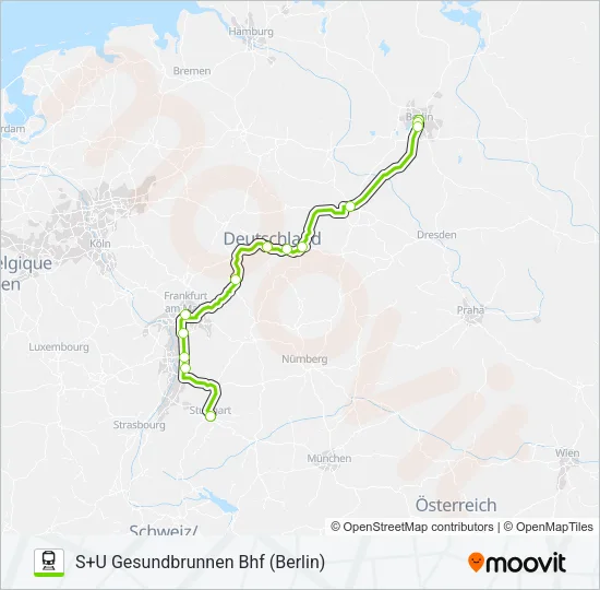 FLX10 Train Line Map