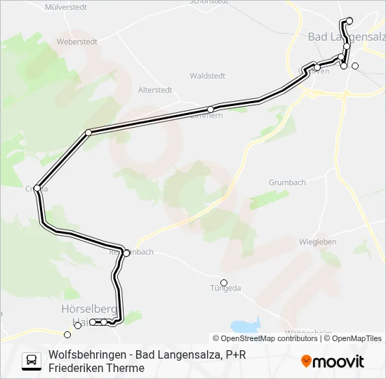 Buslinie 726 Karte