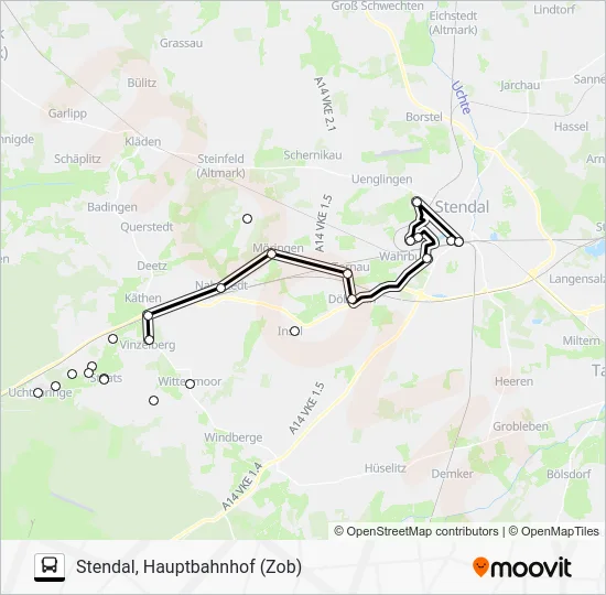 Автобус 940: карта маршрута