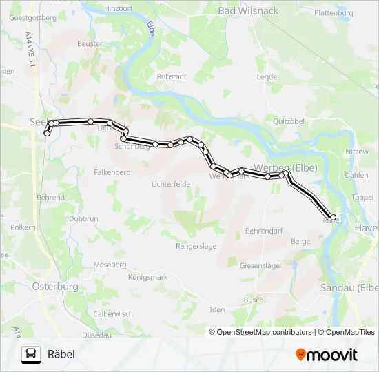 954 Bus Line Map