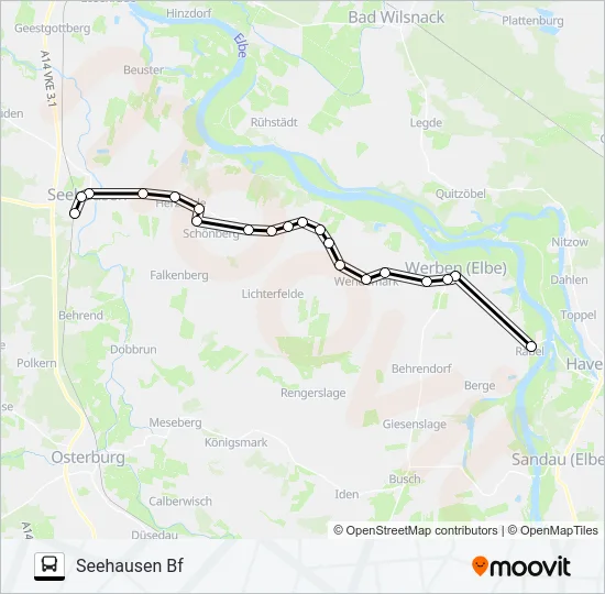 954 Bus Line Map