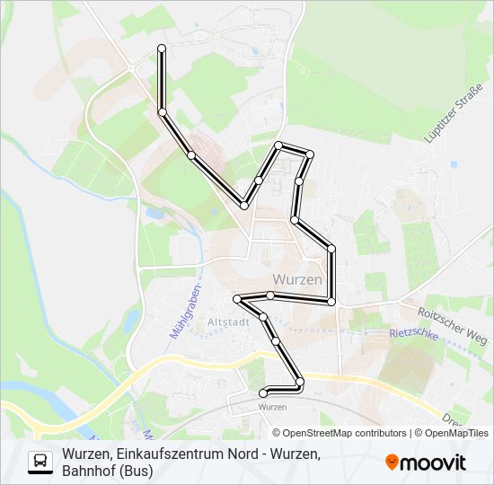 Автобус A: карта маршрута
