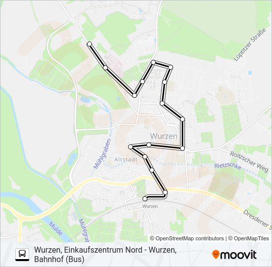 Автобус A: карта маршрута