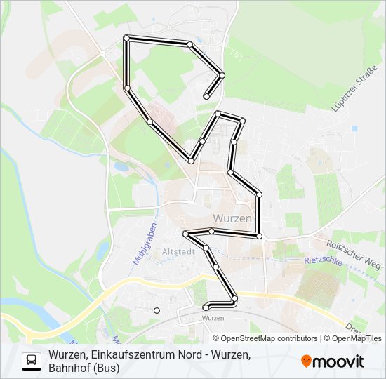 Автобус A: карта маршрута