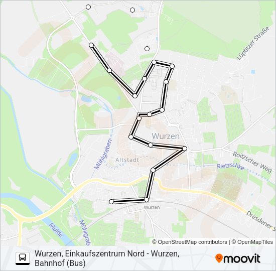 Автобус A: карта маршрута