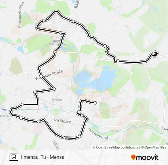 Автобус A: карта маршрута