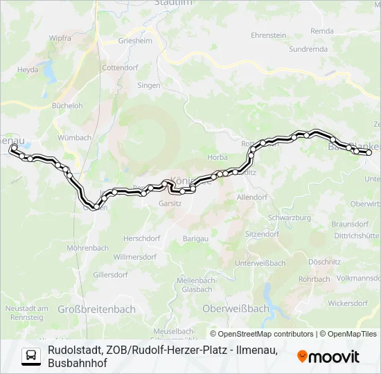 215 Bus Line Map