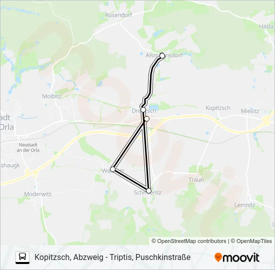 831 Bus Line Map