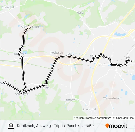 831 Bus Line Map