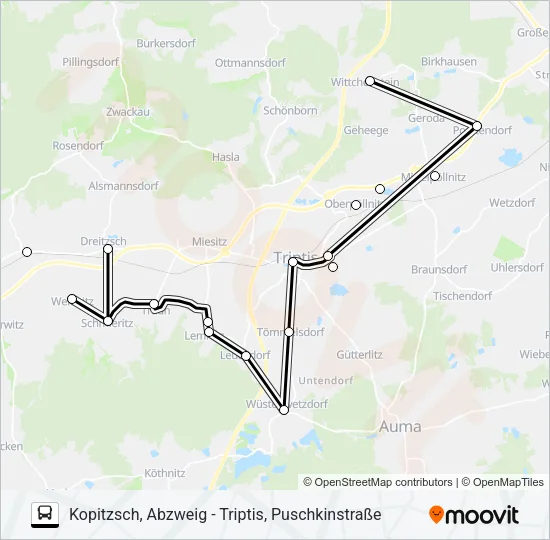 831 Bus Line Map