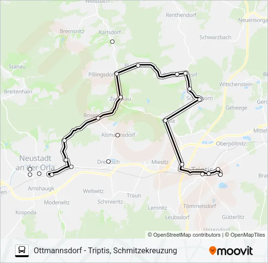 832 Bus Line Map