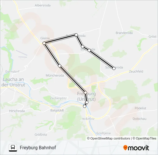 634 Bus Line Map