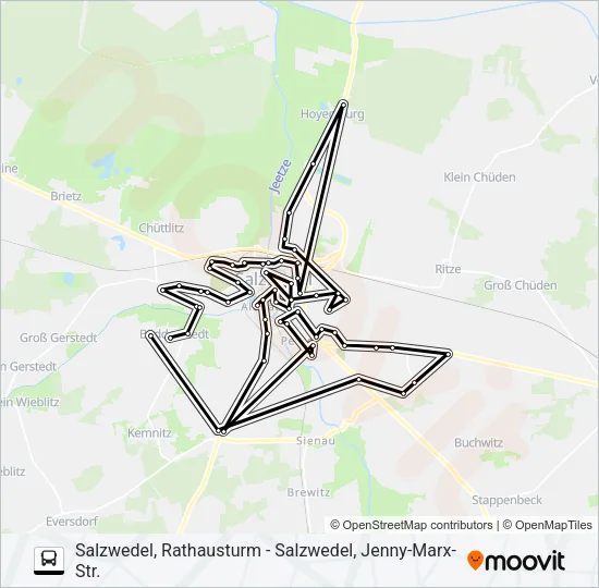 1 Bus Line Map