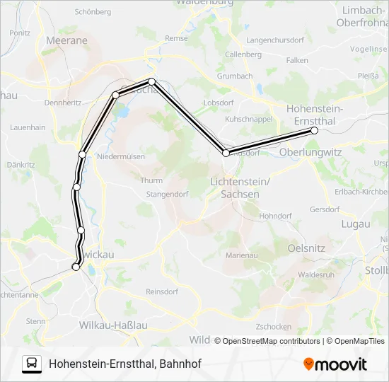 Автобус RB30: карта маршрута
