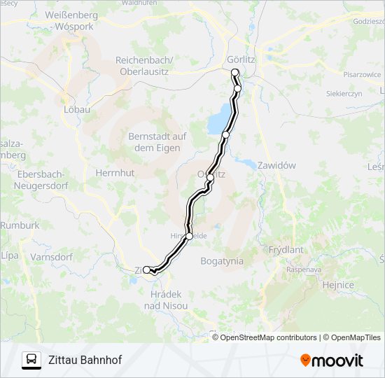 Автобус RB65: карта маршрута