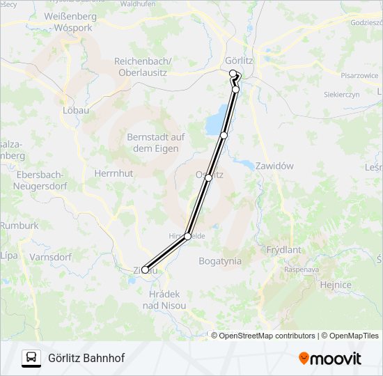 Автобус RB65: карта маршрута