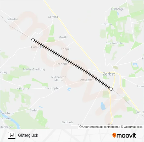 Автобус RE13: карта маршрута