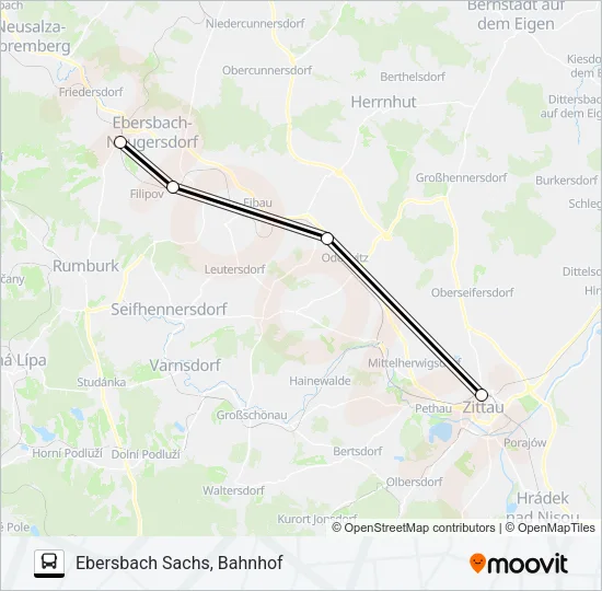 Buslinie RE2 Karte