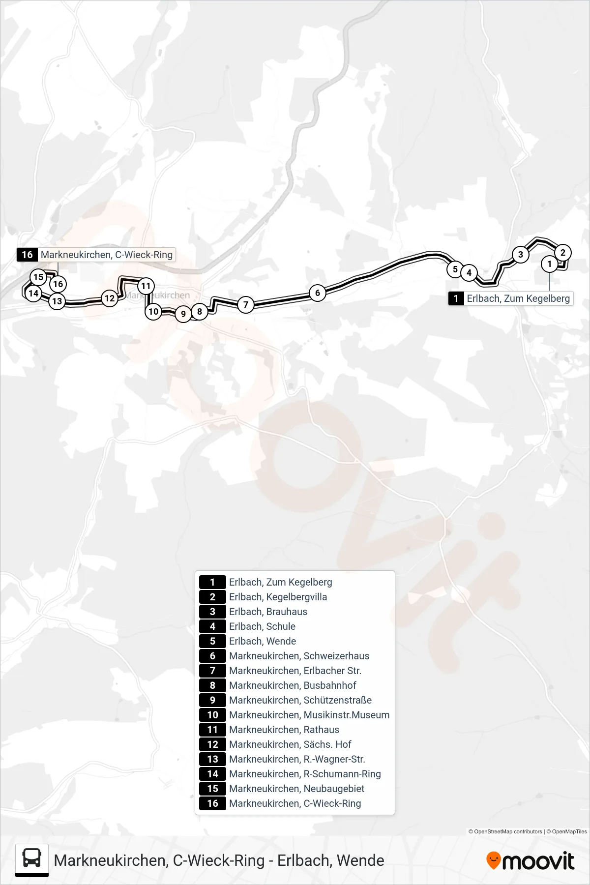 31 bus Line (C-Wieck-Ring) route and stops on a map