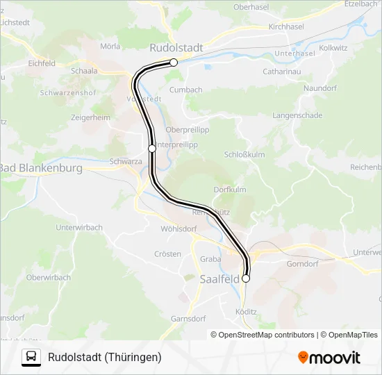 Автобус RB25: карта маршрута
