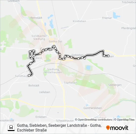 Автобус A: карта маршрута