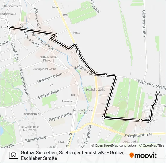 Автобус A: карта маршрута