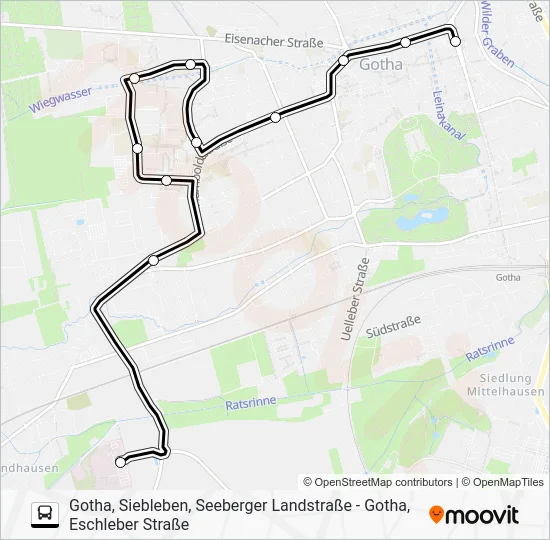 Автобус A: карта маршрута