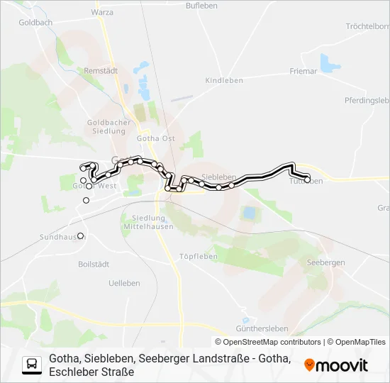 Автобус A: карта маршрута