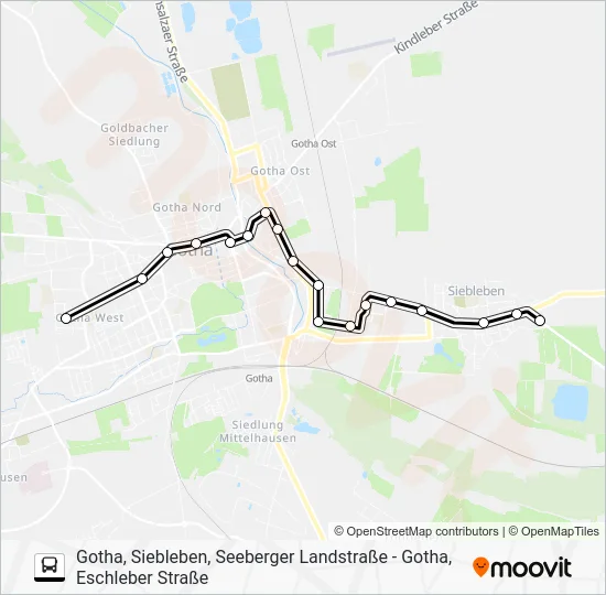 Автобус A: карта маршрута