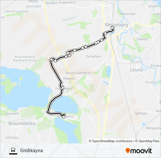Автобус A: карта маршрута