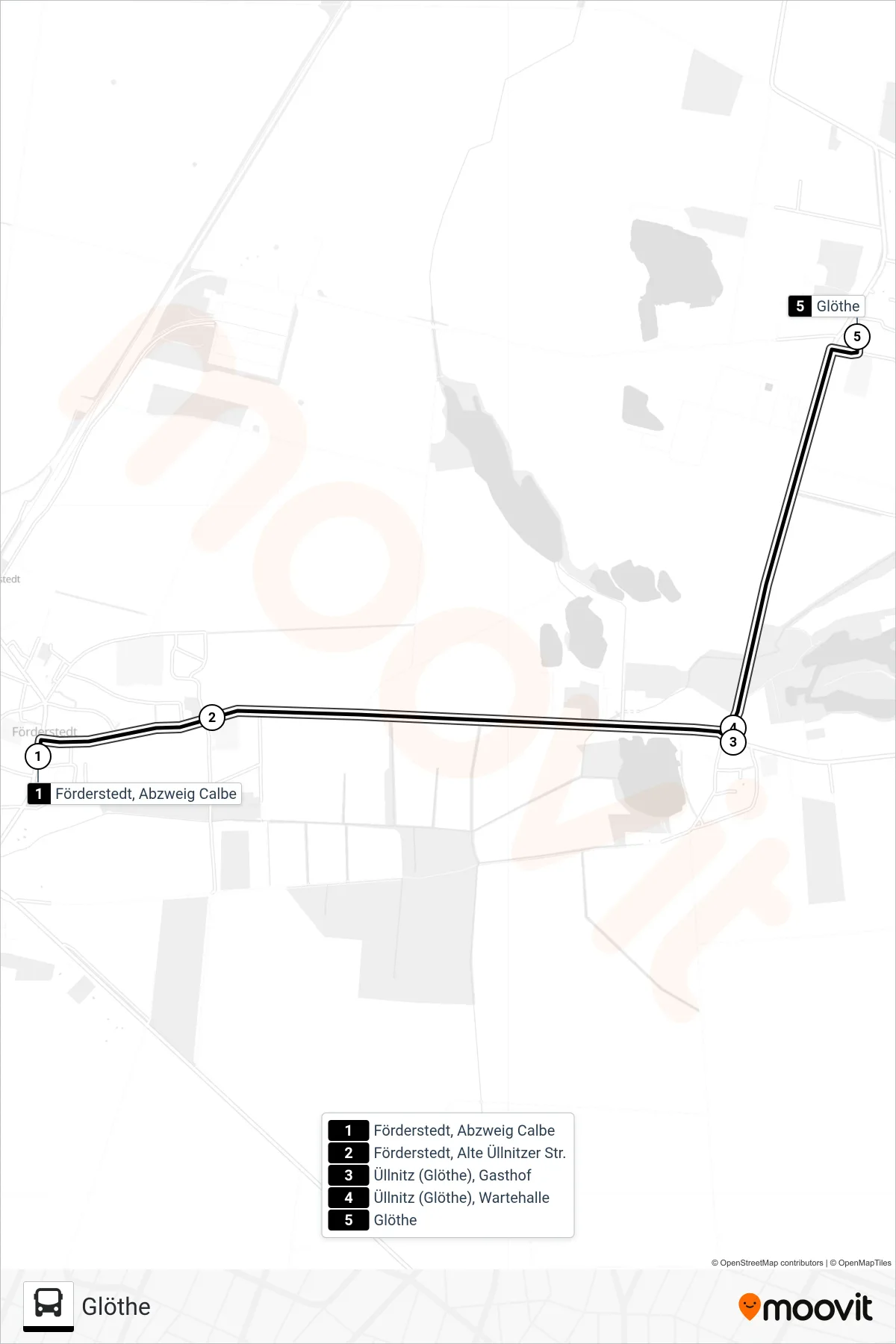 138 bus Line (Glöthe) route and stops on a map
