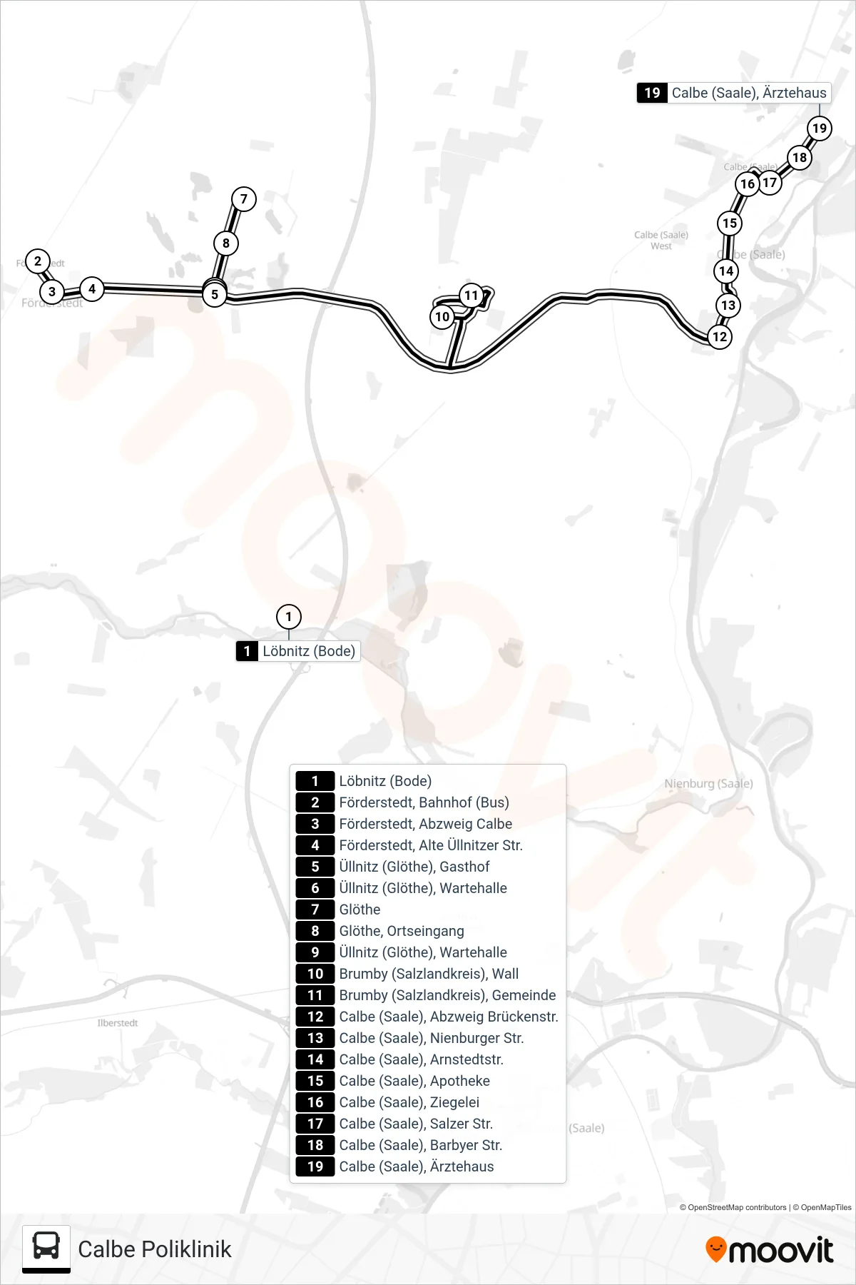 Linie 138 (Bus) Richtung Calbe Poliklinik: Route und Haltestellen auf der Karte